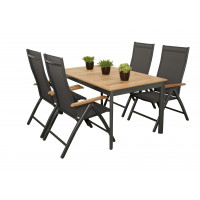 Concept teak 4+1 - záhradné sedenie (hliník/drevo)