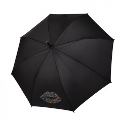 Long Flex AC Kiss black UV Protection  - dámsky holový vystreľovací dáždnik
