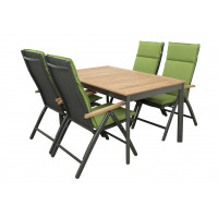 Concept teak 4+1 - záhradné sedenie (hliník/drevo)