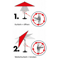 ACTIVE 200x300 cm - slnečník s kľukou