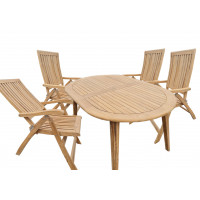 TECTONA - drevený rozkladací stôl 150/200x95x75 cm
