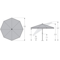 ACTIVE 2 m - naklápací balkónový a plážový slnečník