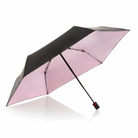 KNIRPS US.050  BLACK WITH ROSE - ľahký dámsky skladací plochý dáždnik