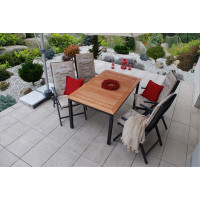 CONCEPT- stôl s teakovou doskou 150x90x75cm