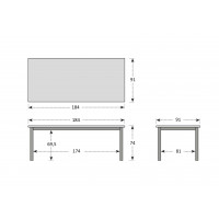 BERGAMO - hliníkový záhradný stôl 180x90x74 cm