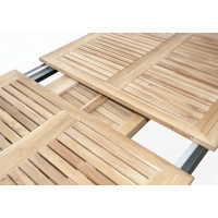 Stôl CONCEPT rozkladací s teakovou doskou - 2. akosť (N291)