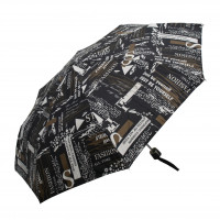 Mini Fiber Scribble black - dámsky skladací dáždnik