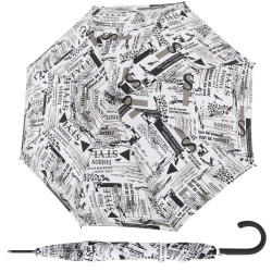 Fiber Flex AC Scribble White  - dámsky holový vystreľovací dáždnik