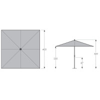 TELESTAR 4 x 4 m - veľký profi slnečník
