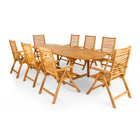 TAMAN NORFOLK - záhradné teakové sedenie 8+1