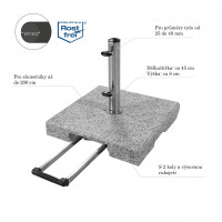 Žulový stojan TROLLEY 30 kg