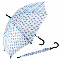 Trend Stick gemustert modré kvety AC - holový vystreľovací dáždnik