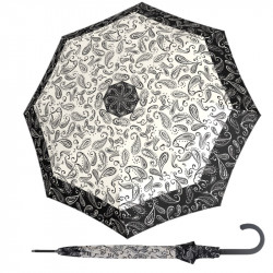 Fiber Flex AC Black & White Paisley - dámsky holový vystreľovací dáždnik