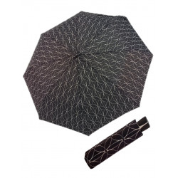 Fiber Mini Black White rings  - dámsky skladací dáždnik