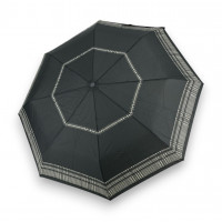 Mini Light Glaphics Black káro lem - dámsky skladací dáždnik