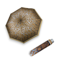 Mini Light Fashion Brown kruhy - dámsky skladací dáždnik