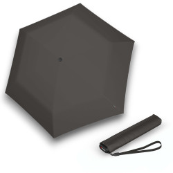 KNIRPS US.050 DARK GREY - ľahký dámsky skladací plochý dáždnik
