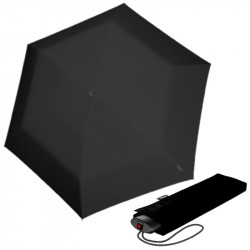 KNIRPS AS.050 BLACK - ľahký dámsky skladací plochý dáždnik