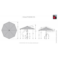 KNIRPS PHOENIX 315 cm - záhradný stredový slnečník