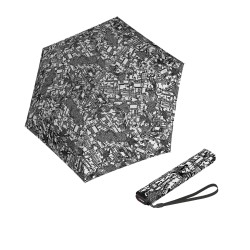 Knirps US.050 ultra light slim manual story black - ľahký dámsky skladací plochý dáždnik