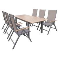 EXPERT WOOD - hliníková sedací souprava 6+1