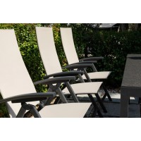 AVANTAGE - hliníkové polohovateľné kreslo mocca