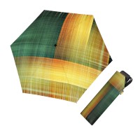 Carbonsteel Mini Slim Noble Check Gold - dámsky skladací dáždnik