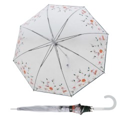 Fiber Long AC Transparent Floral Dreams - dámsky holový vystreľovací dáždnik