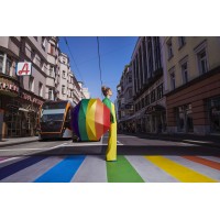 Modern Art Pride Rainbow - holový vystreľovací dáždnik