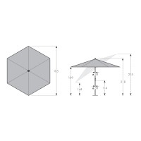 LIFE 180 cm - naklápací slnečník s kľukou
