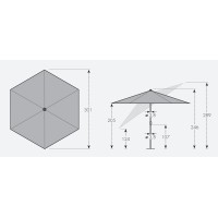 LIFE 305 cm - naklápací slnečník s kľukou