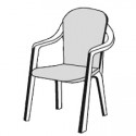 Podušky na plastové kreslá a stoličky s vysokým operadlom